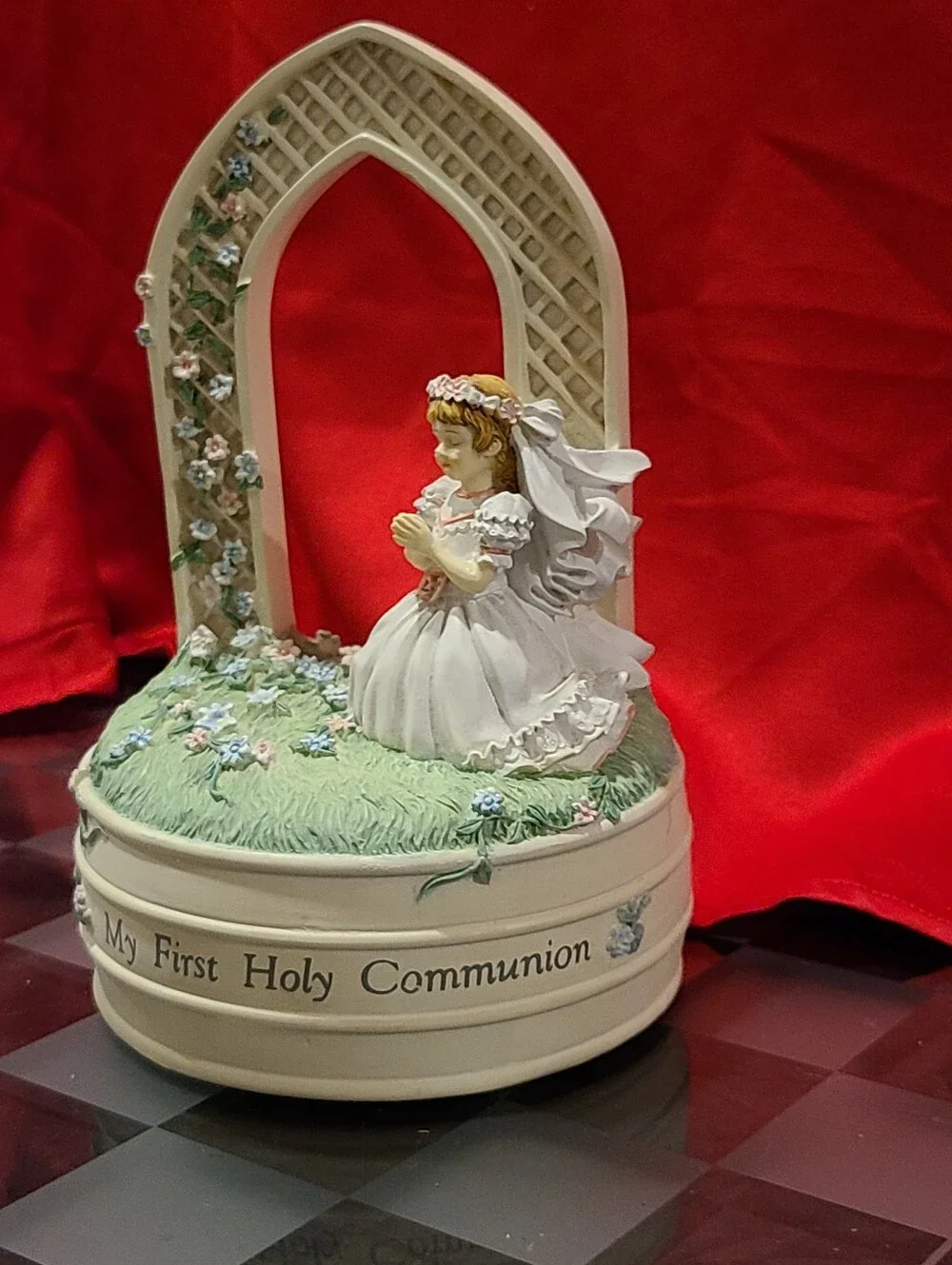 My First Holy Communion Music Box - White and Cream Figurine